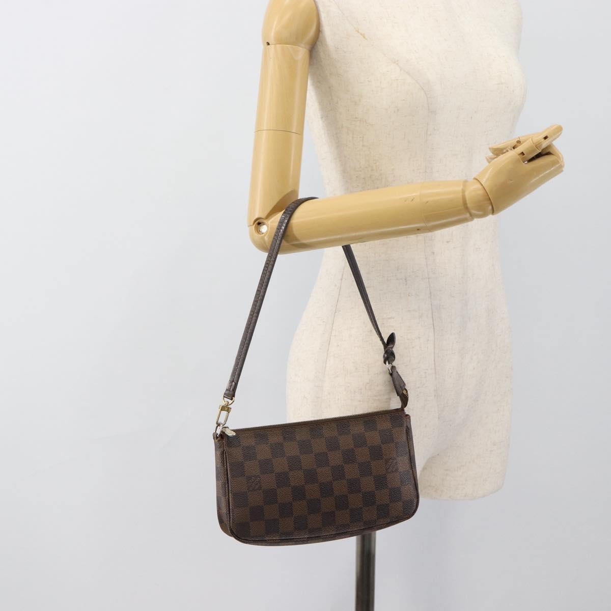 LOUIS VUITTON Damier Ebene Pochette Accessoires Pouch N41206 LV Auth 187411A