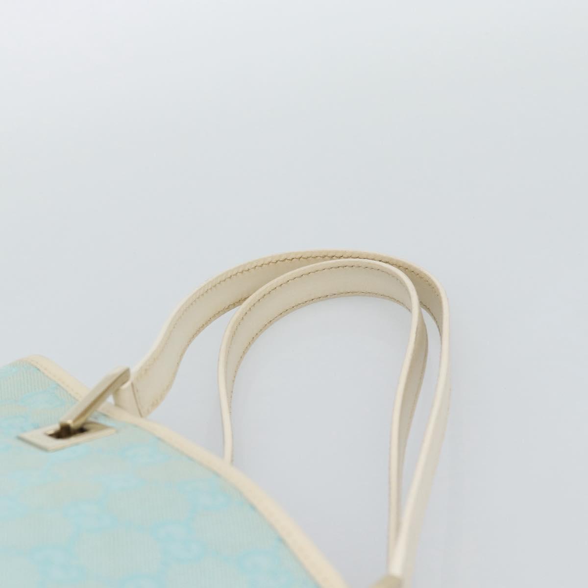 GUCCI GG Canvas Tote Bag Light Blue Gold 002 1099 2404 Auth 187412V