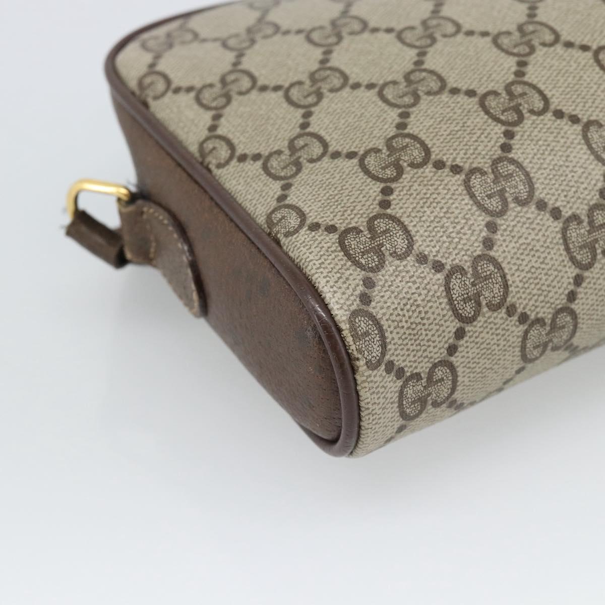 GUCCI GG Supreme Web Sherry Line Bag PVC Beige Gold 116 02 089 Auth 187415