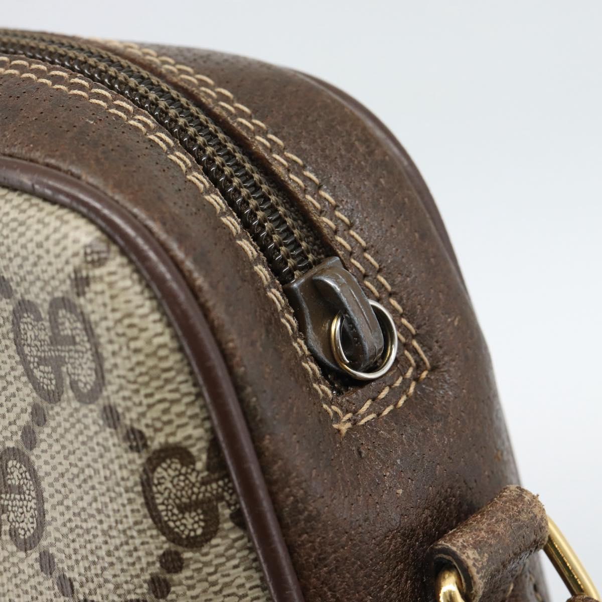 GUCCI GG Supreme Web Sherry Line Bag PVC Beige Gold 116 02 089 Auth 187415