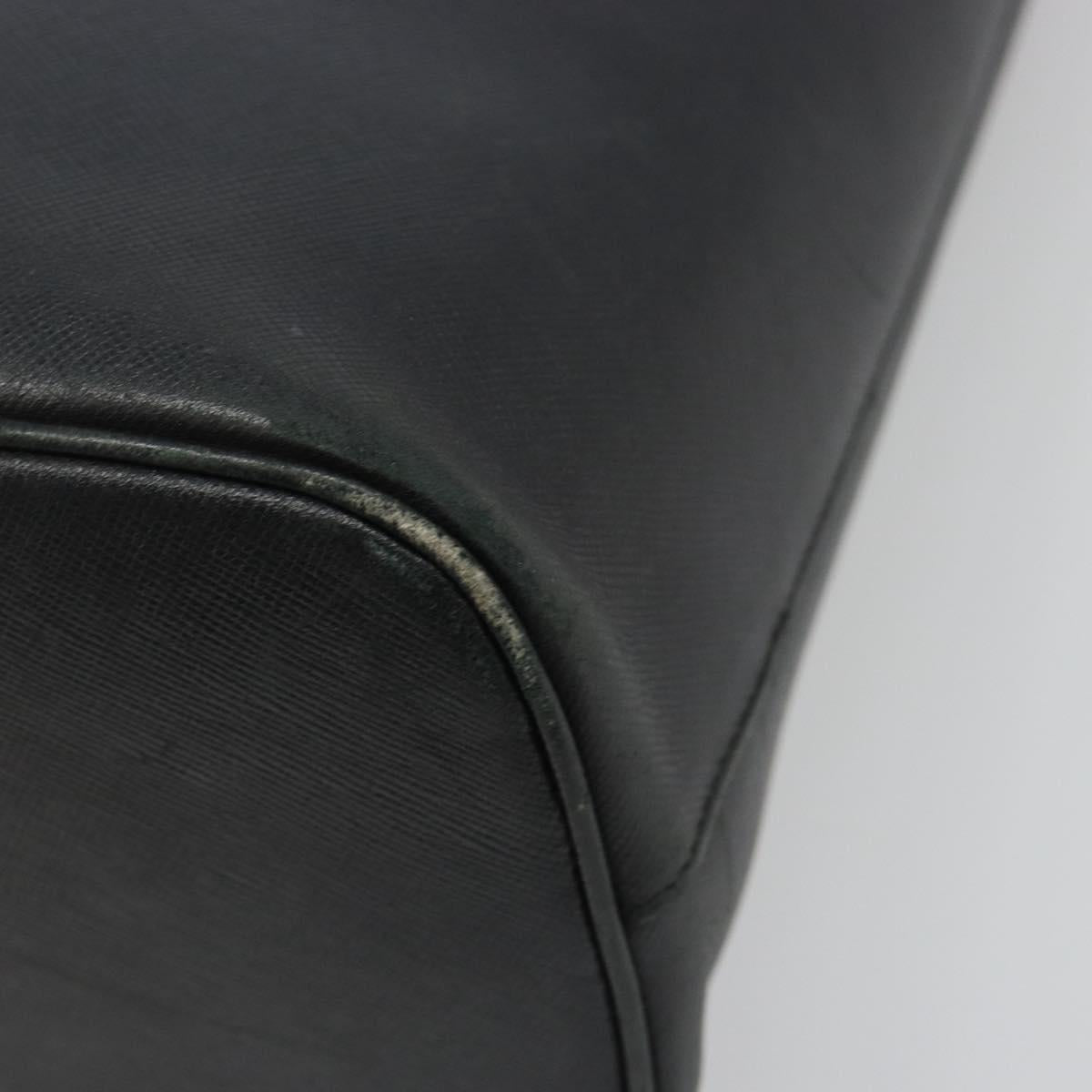 Salvatore Ferragamo Gancini Tote Bag Leather Black Gold Auth 187416