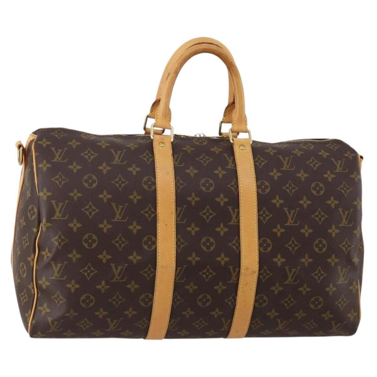 LOUIS VUITTON Monogram Keepall Bandouliere 45 Boston Bag M41418 LV Auth 187418A