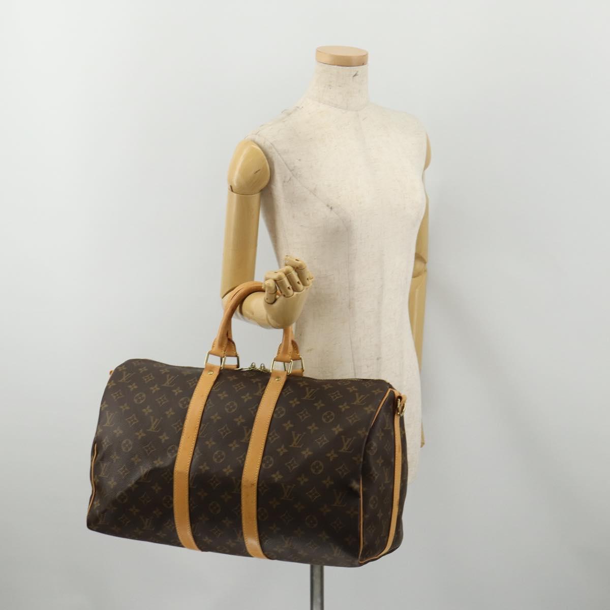 LOUIS VUITTON Monogram Keepall Bandouliere 45 Boston Bag M41418 LV Auth 187418A