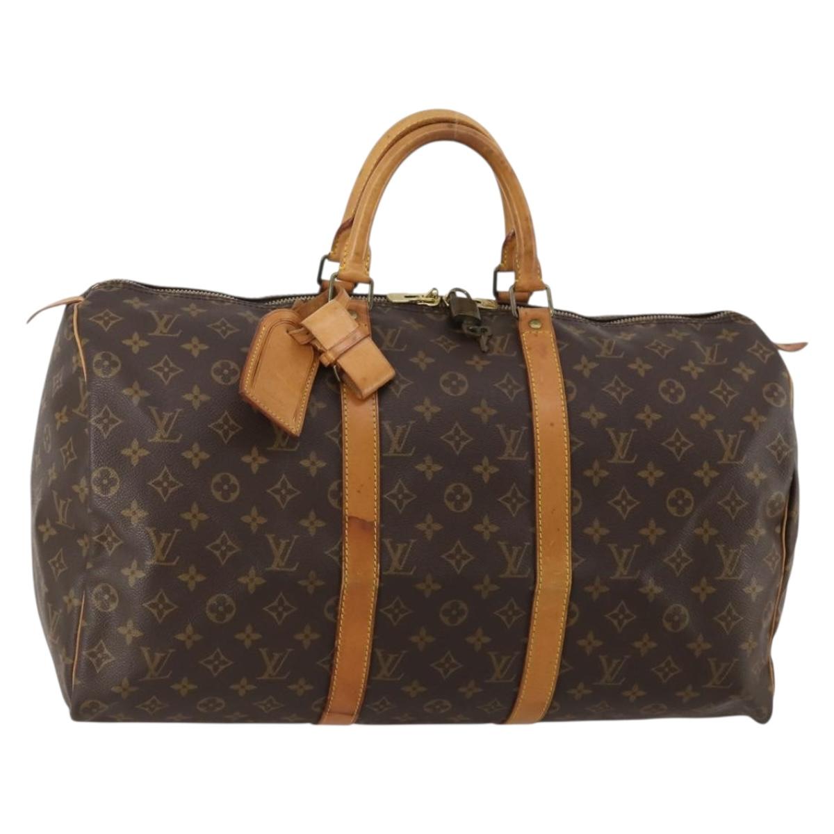 LOUIS VUITTON Monogram Keepall 50 Boston Bag M41426 LV Auth 187419A