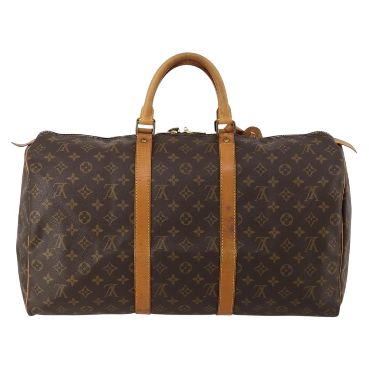 LOUIS VUITTON Monogram Keepall 50 Boston Bag M41426 LV Auth 187419A