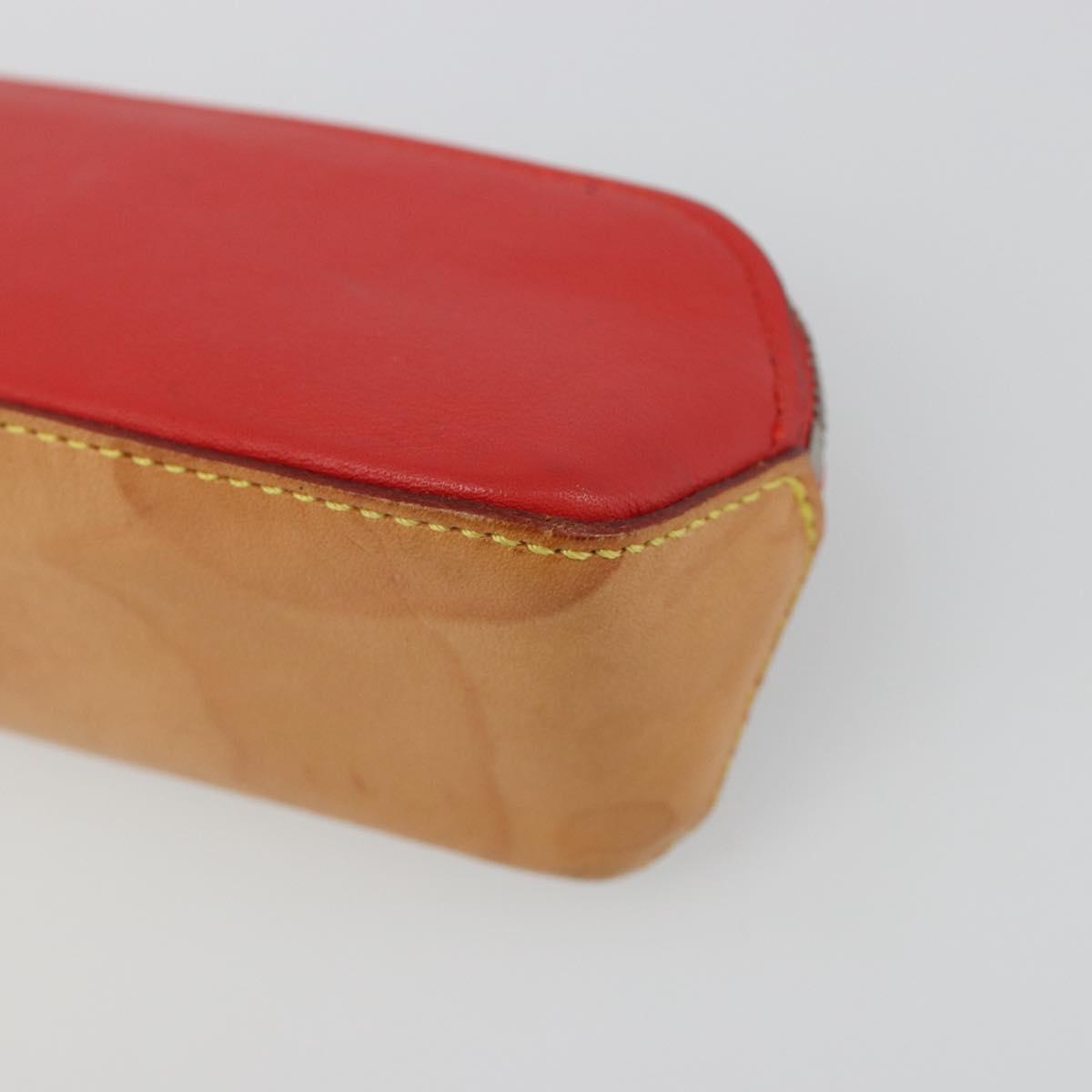 LOUIS VUITTON Monogram Trousse Elizabeth Pen Case Red GI0009 LV Auth 187428A
