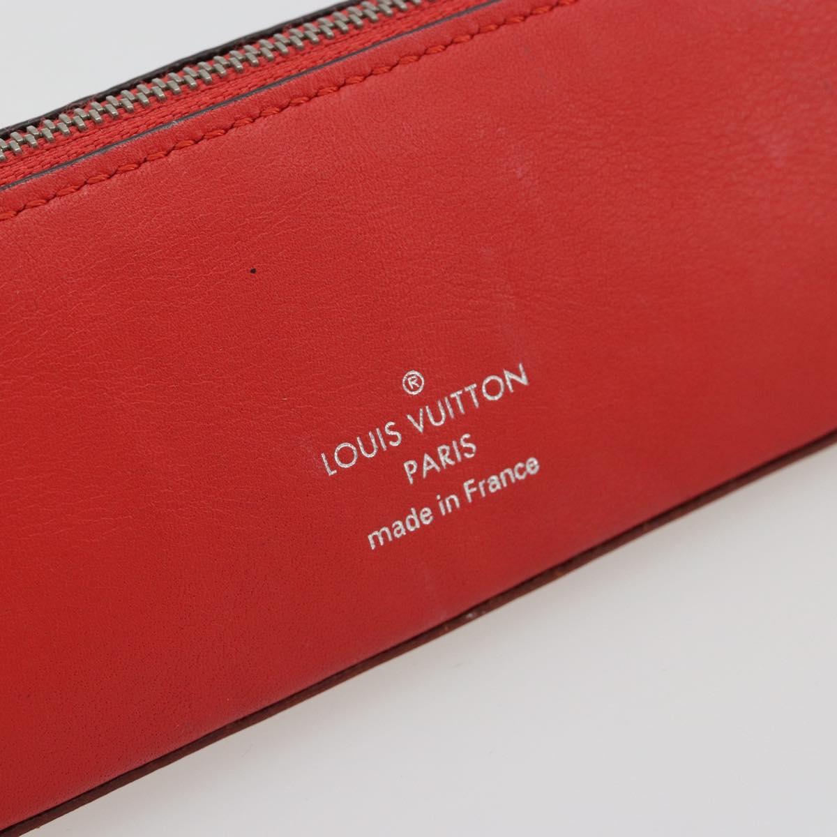 LOUIS VUITTON Monogram Trousse Elizabeth Pen Case Red GI0009 LV Auth 187428A