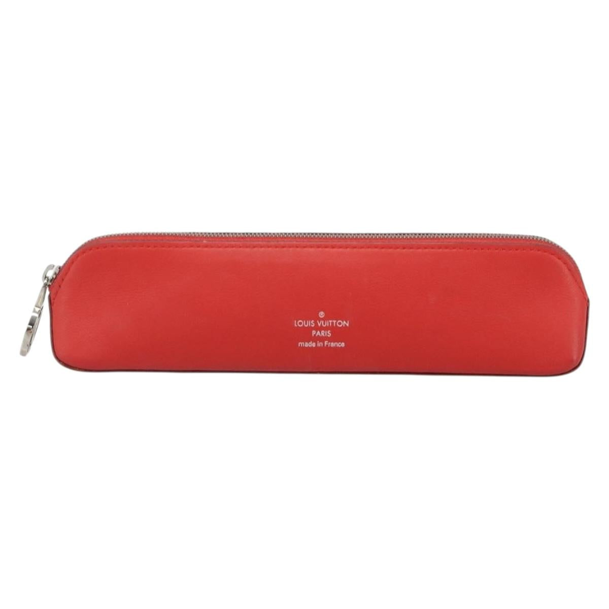 LOUIS VUITTON Monogram Trousse Elizabeth Pen Case Red GI0009 LV Auth 187428A