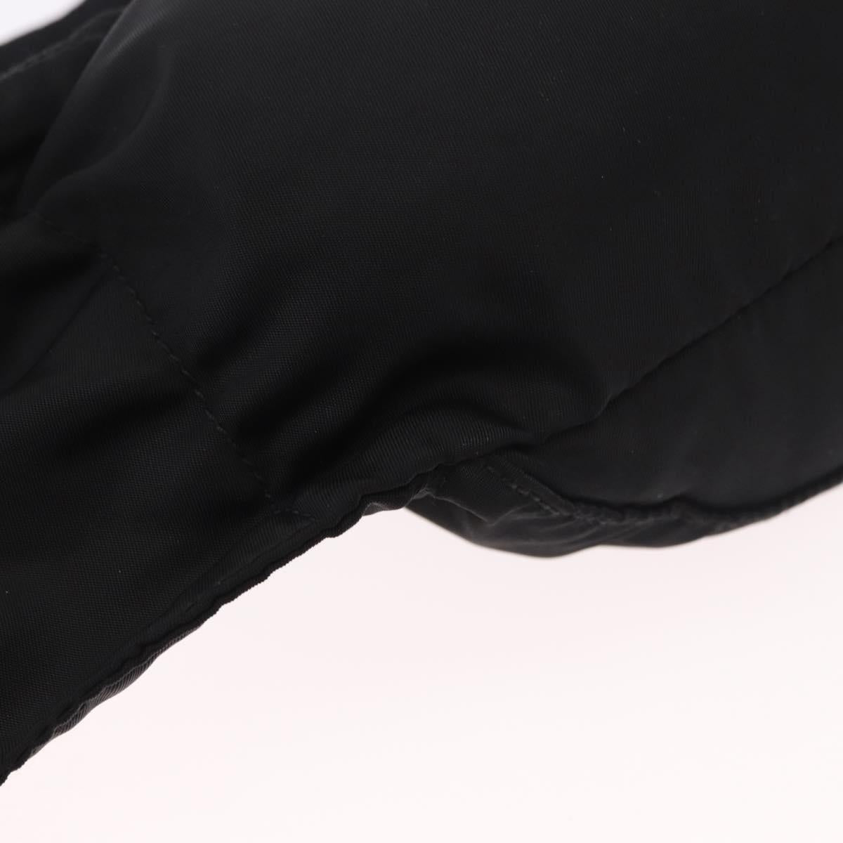 PRADA Waist bag Nylon Black Silver Auth 187430A