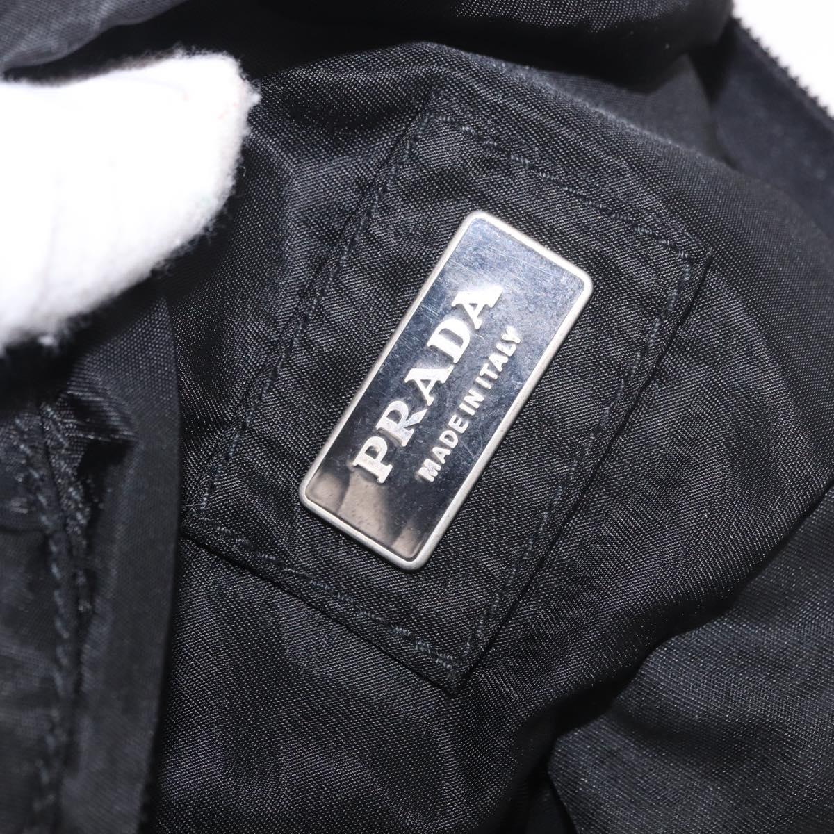 PRADA Waist bag Nylon Black Silver Auth 187430A