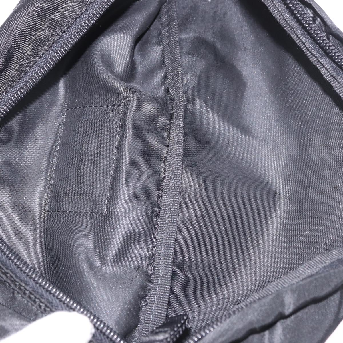 PRADA Waist bag Nylon Black Silver Auth 187430A