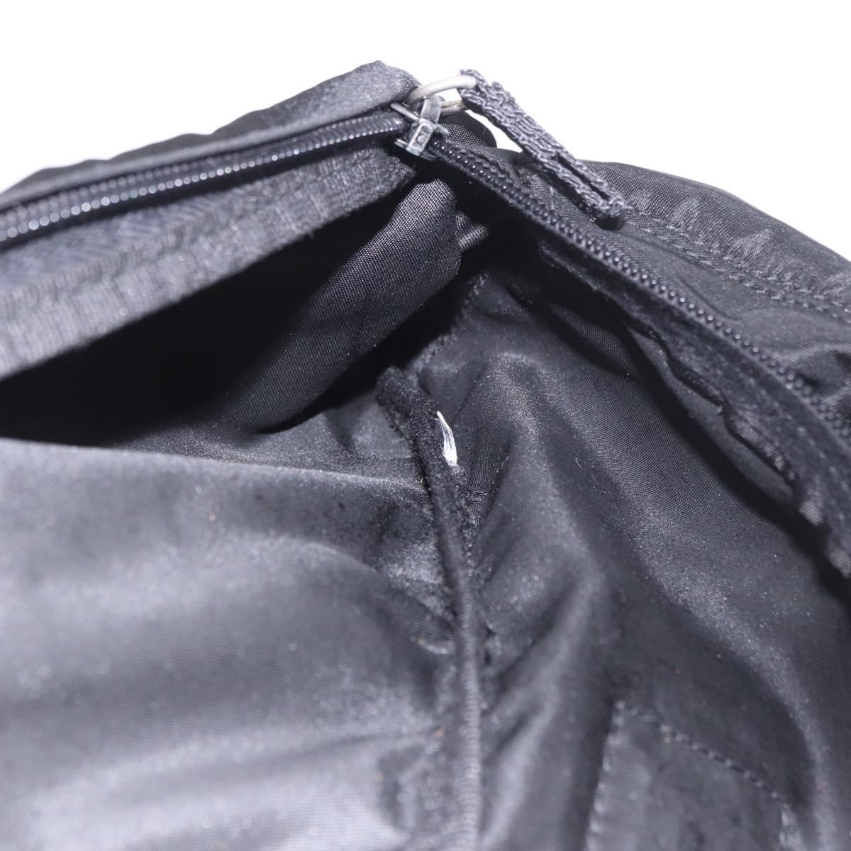 PRADA Waist bag Nylon Black Silver Auth 187430A