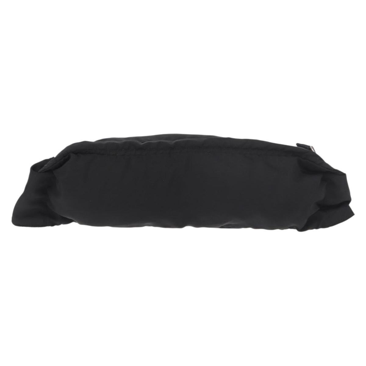 PRADA Waist bag Nylon Black Silver Auth 187430A