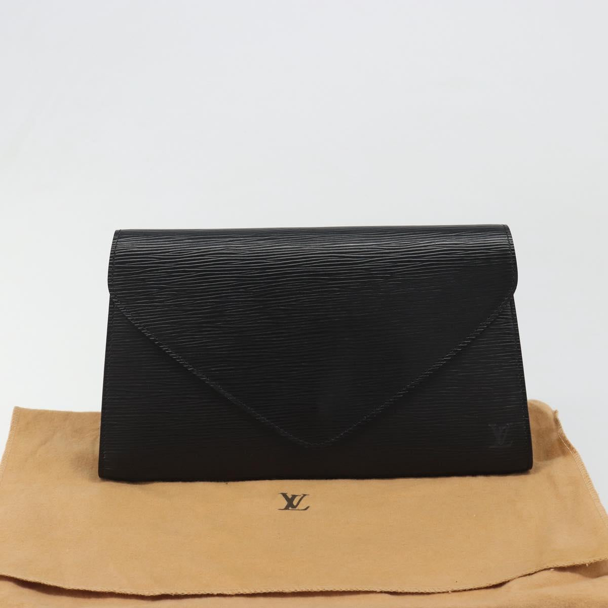 LOUIS VUITTON Epi Art Deco Clutch Bag Black M52632 LV Auth 187431A