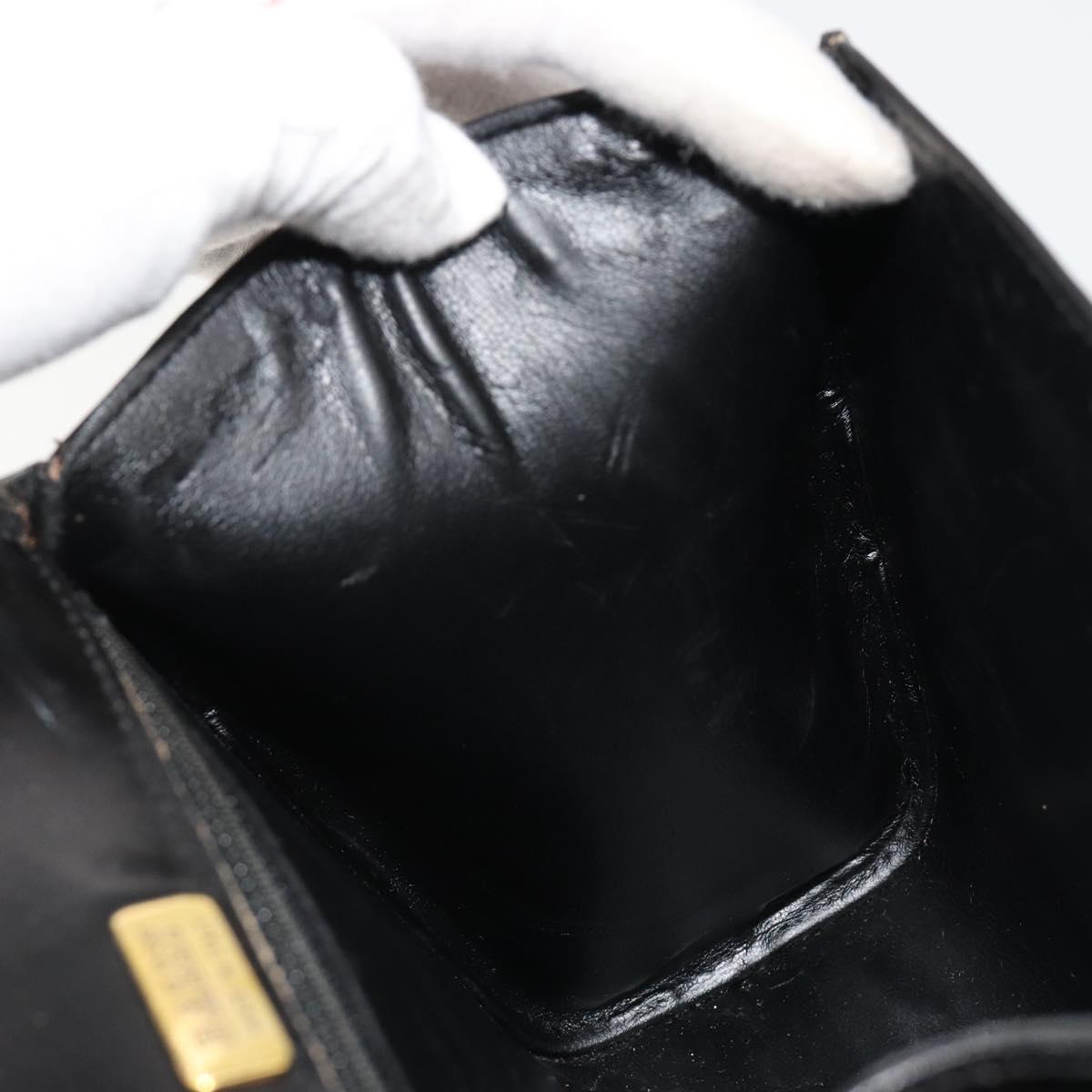 BALLY Hand Bag Leather 2way Black Gold Auth 187434A
