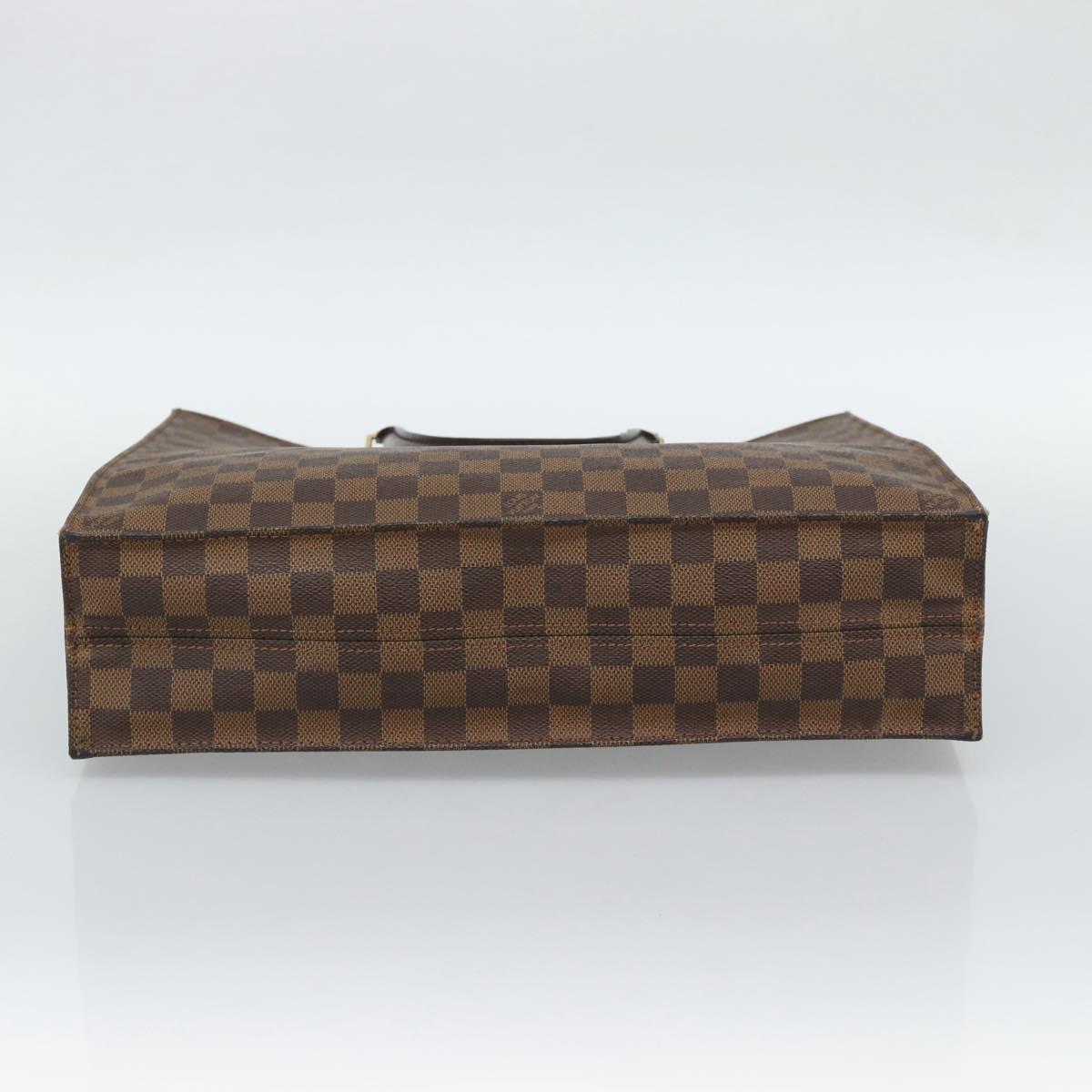 LOUIS VUITTON Damier Ebene Sac Plat Hand Bag N51140 LV Auth 187439