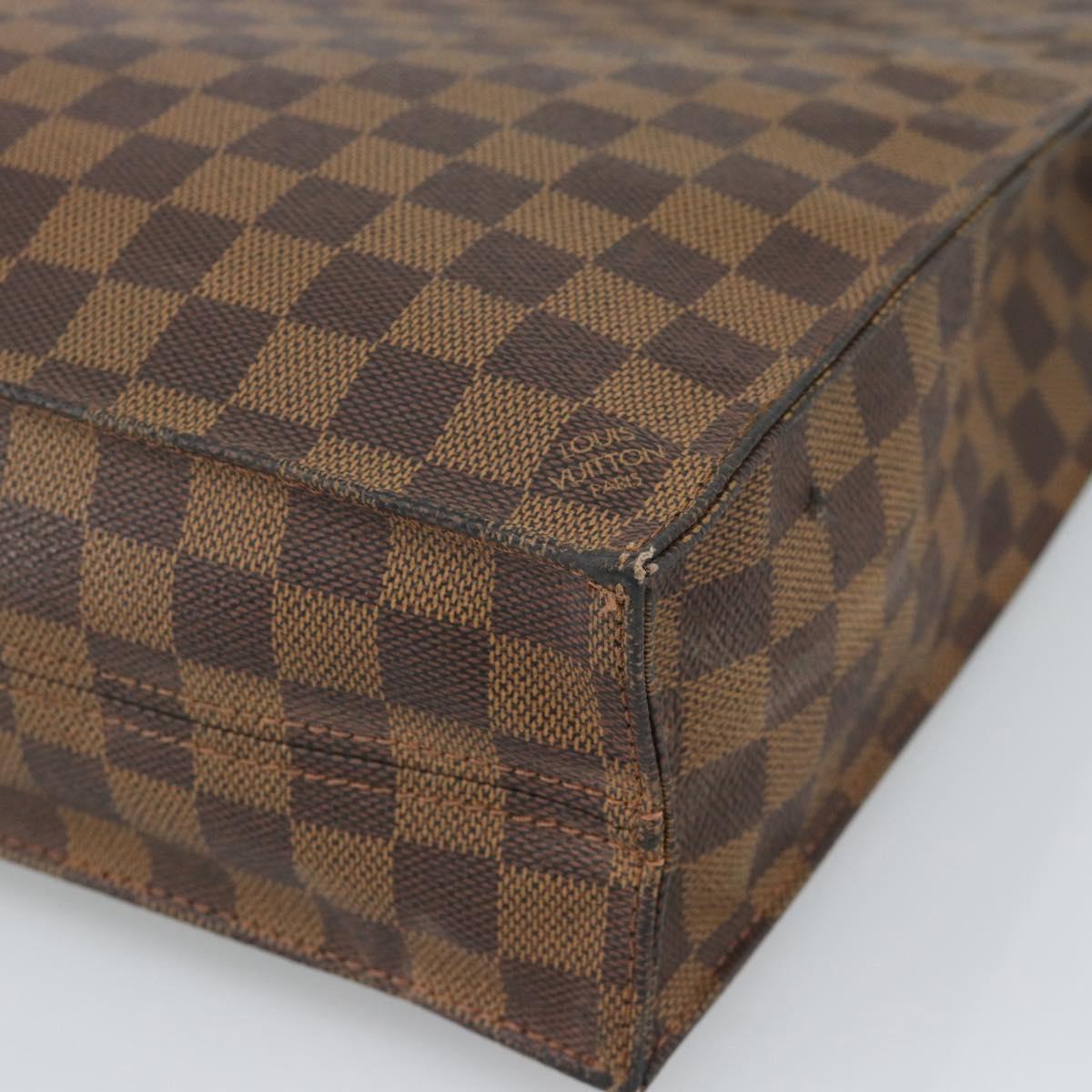 LOUIS VUITTON Damier Ebene Sac Plat Hand Bag N51140 LV Auth 187439