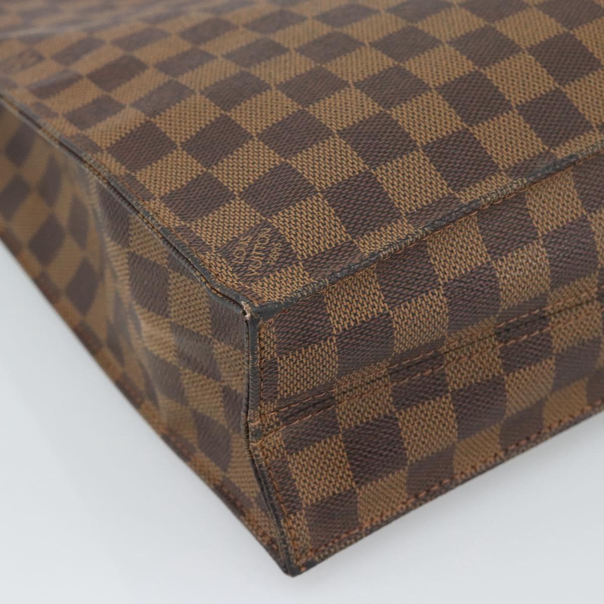 LOUIS VUITTON Damier Ebene Sac Plat Hand Bag N51140 LV Auth 187439