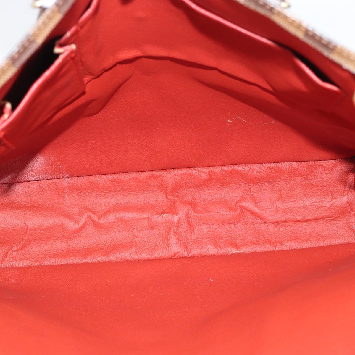 LOUIS VUITTON Damier Ebene Sac Plat Hand Bag N51140 LV Auth 187439