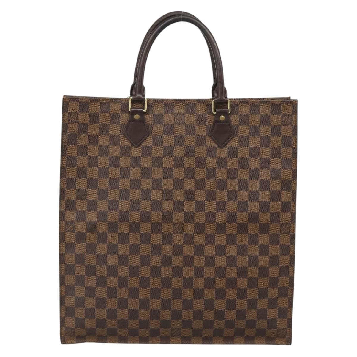 LOUIS VUITTON Damier Ebene Sac Plat Hand Bag N51140 LV Auth 187439