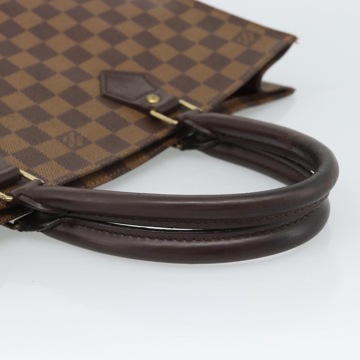 LOUIS VUITTON Damier Ebene Sac Plat Hand Bag N51140 LV Auth 187439