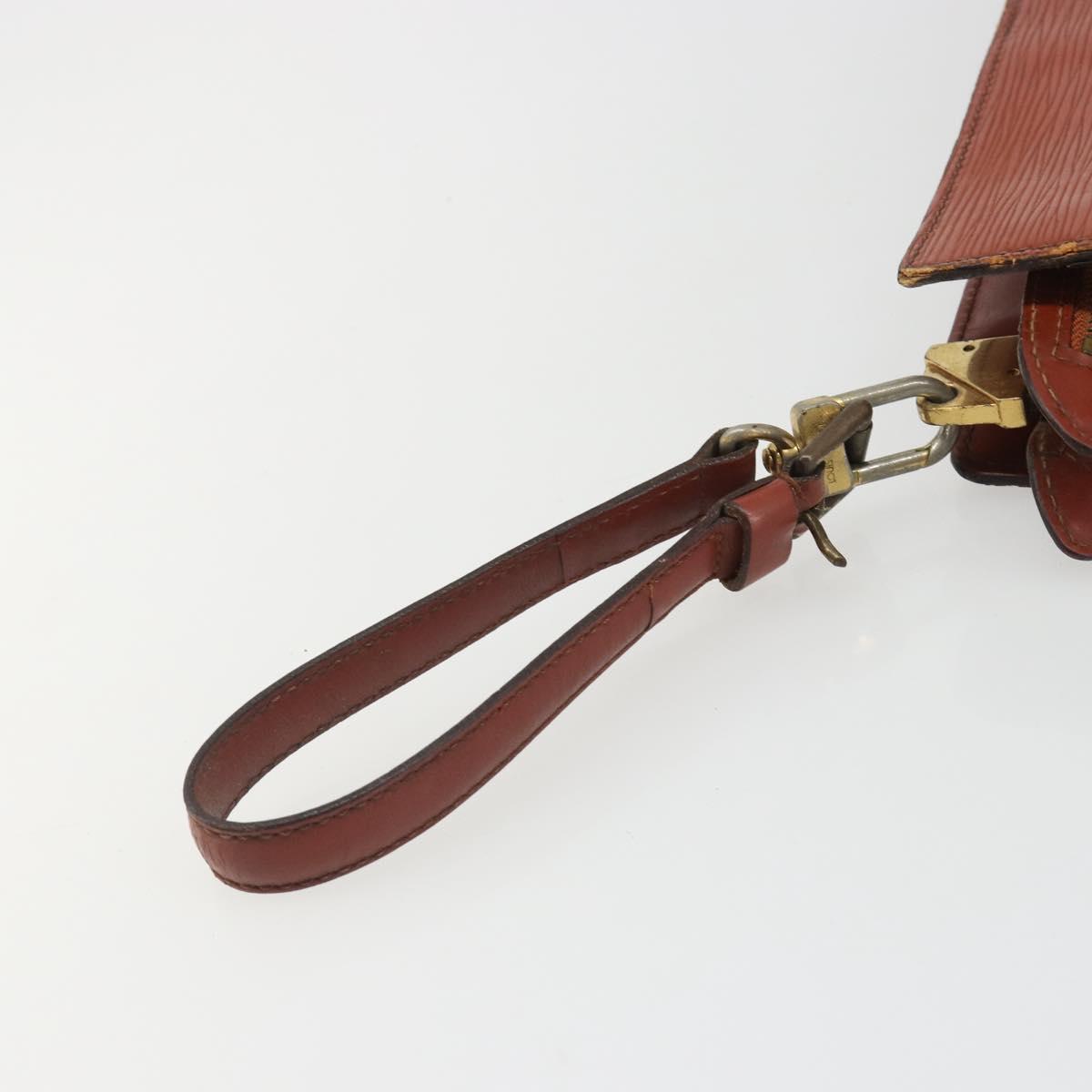LOUIS VUITTON Epi Angian Clutch Bag Brown M52113 LV Auth 187442