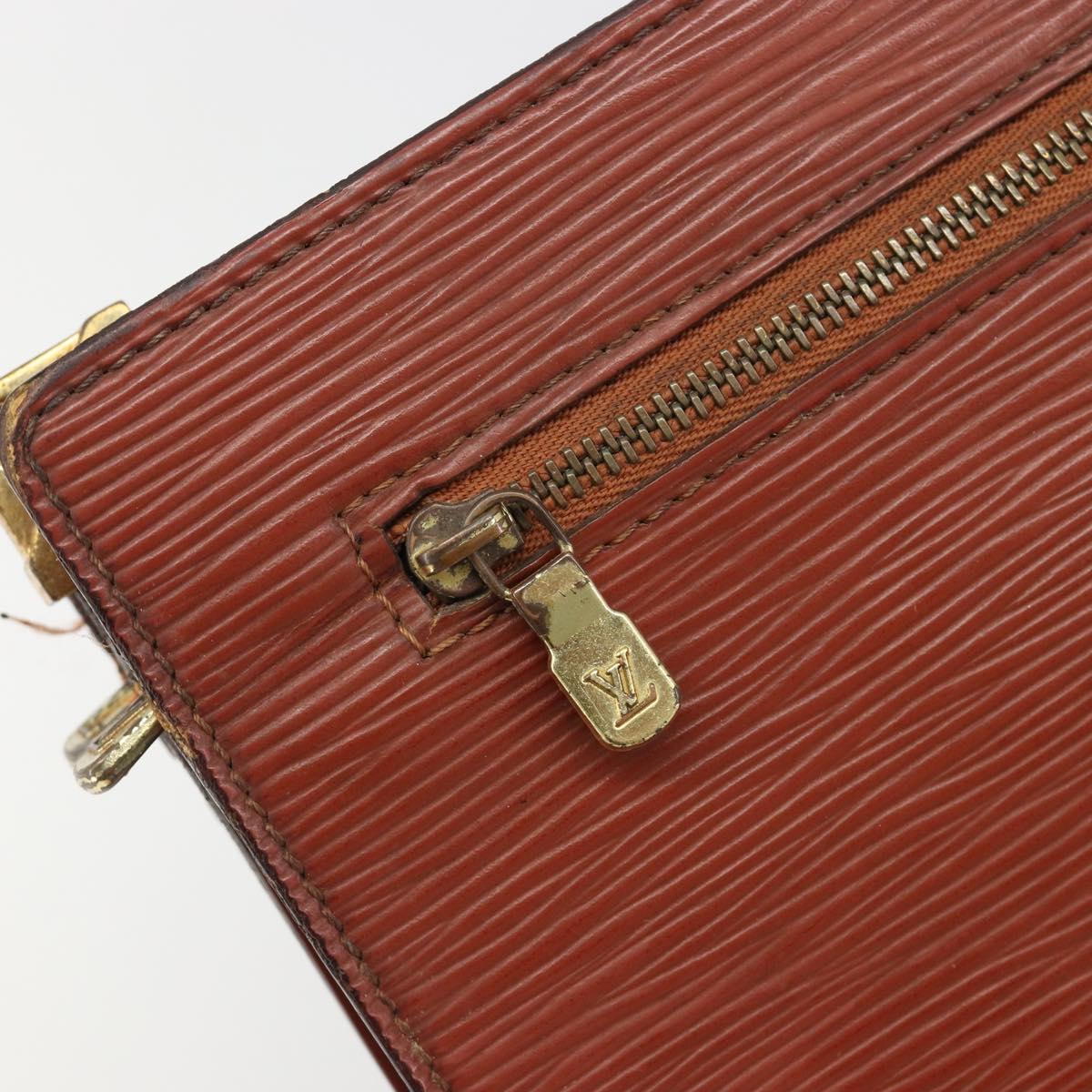 LOUIS VUITTON Epi Angian Clutch Bag Brown M52113 LV Auth 187442