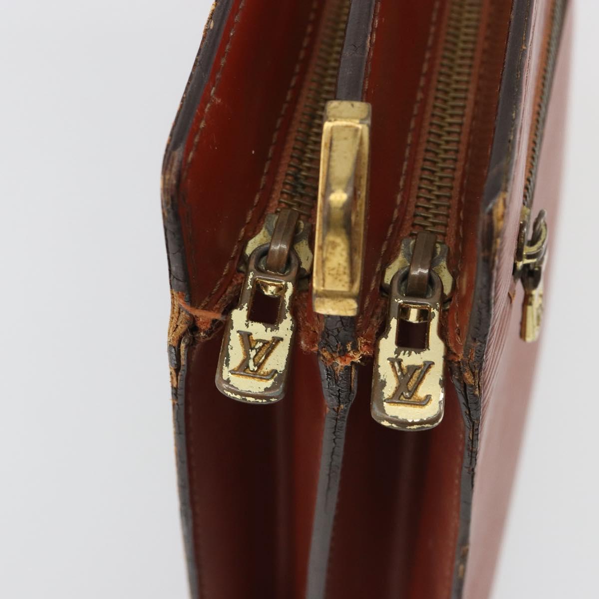 LOUIS VUITTON Epi Angian Clutch Bag Brown M52113 LV Auth 187442