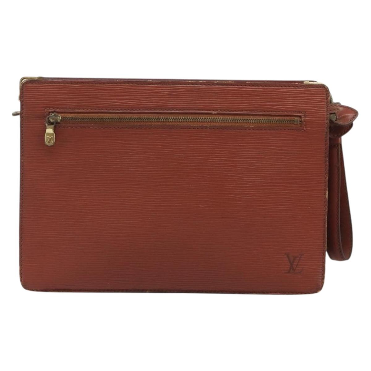 LOUIS VUITTON Epi Angian Clutch Bag Brown M52113 LV Auth 187442