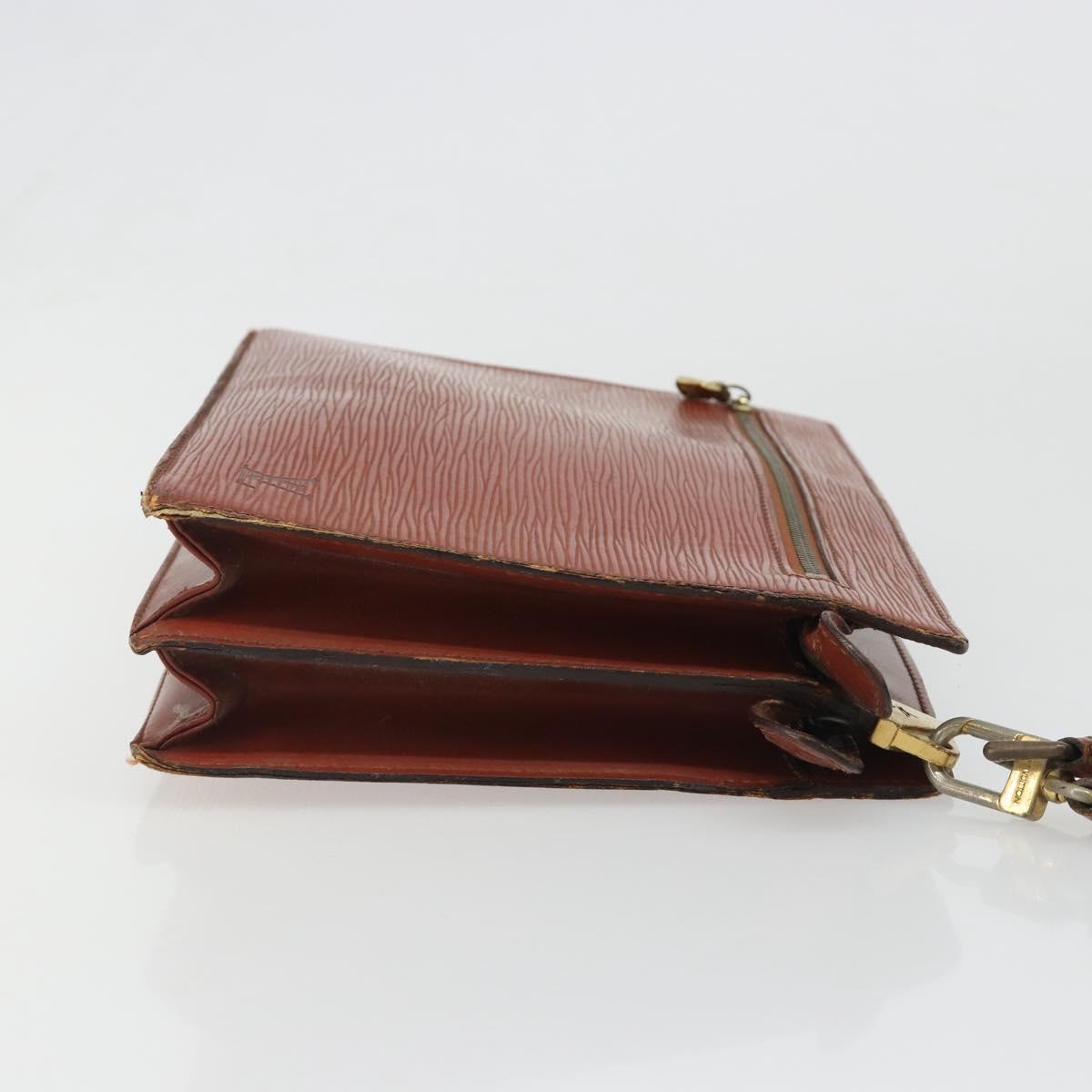 LOUIS VUITTON Epi Angian Clutch Bag Brown M52113 LV Auth 187442