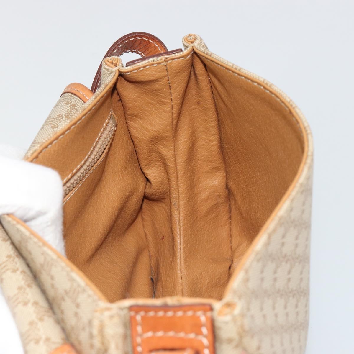 CELINE Macadam Canvas Shoulder Bag PVC Beige Gold Auth 187444A