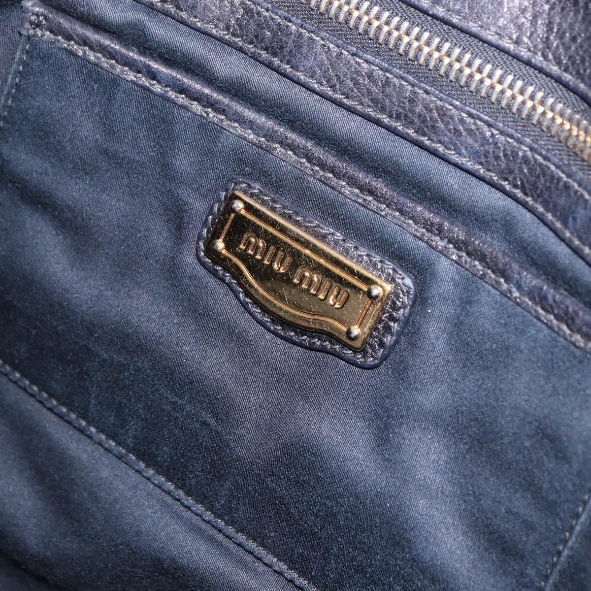 Miu Miu Shoulder Bag Leather 2way Black Gold Auth 187448V