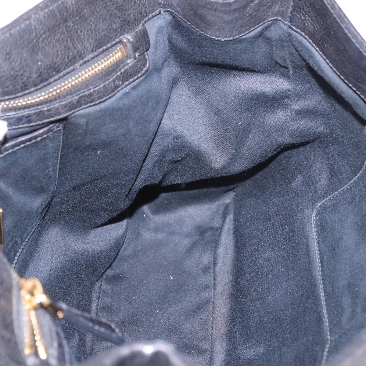 Miu Miu Shoulder Bag Leather 2way Black Gold Auth 187448V