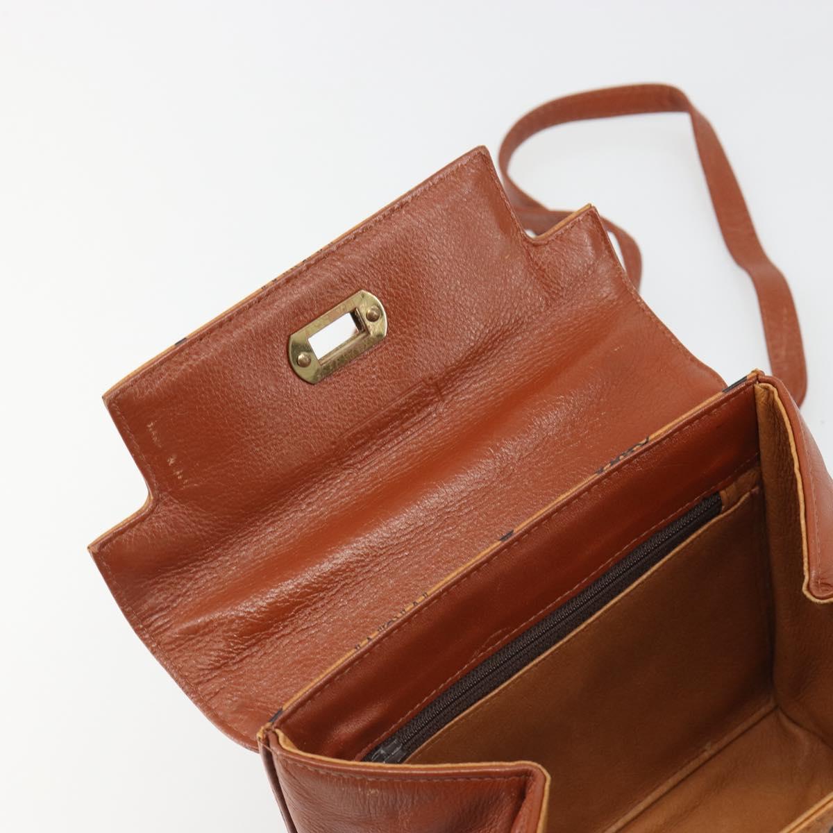 MCM Vicetos Logogram Hand Bag PVC Leather 2way Brown Gold Auth 187458A