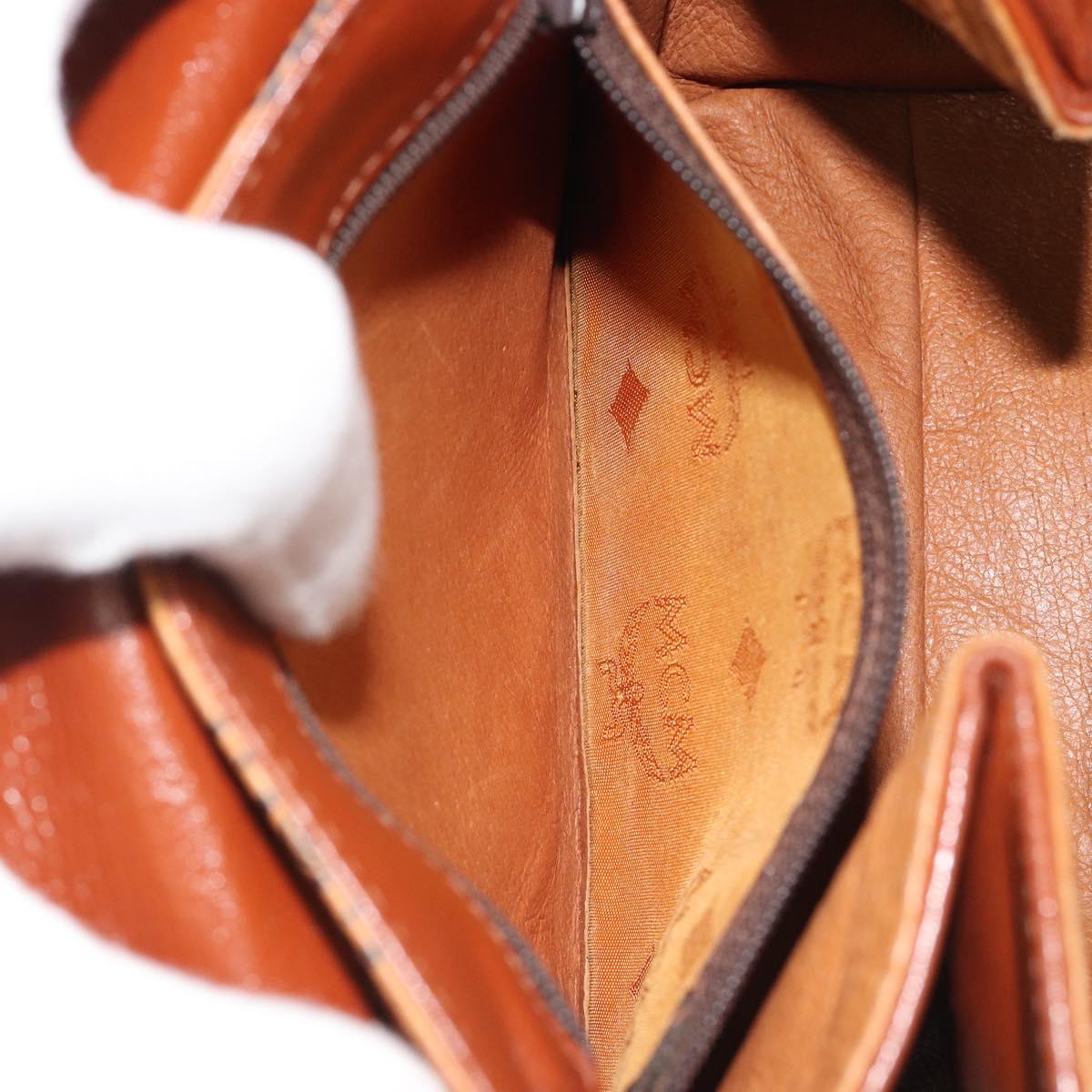 MCM Vicetos Logogram Hand Bag PVC Leather 2way Brown Gold Auth 187458A