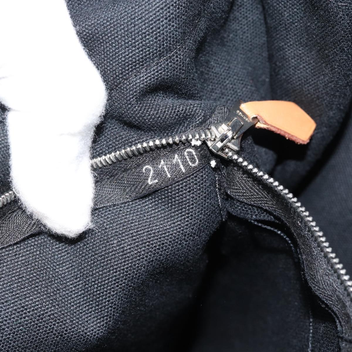 HERMES Fourre Tout GM Hand Bag Canvas Black Silver Auth 187459V