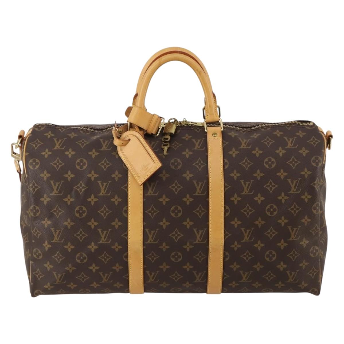 LOUIS VUITTON Monogram Keepall Bandouliere 50 Boston Bag M41416 LV Auth 187461V