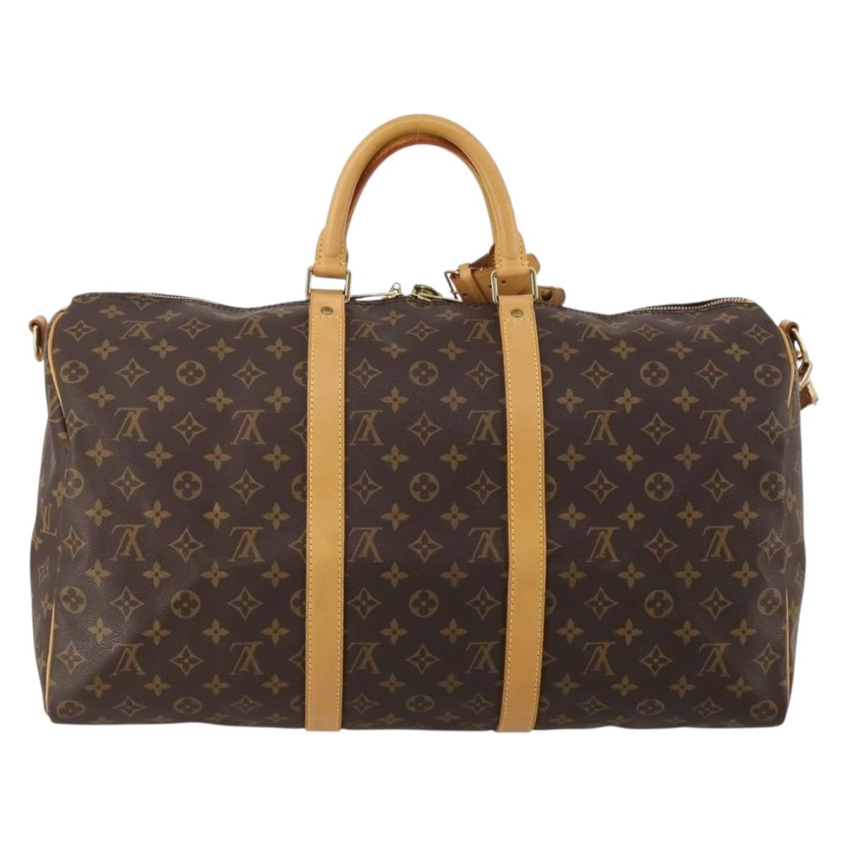 LOUIS VUITTON Monogram Keepall Bandouliere 50 Boston Bag M41416 LV Auth 187461V