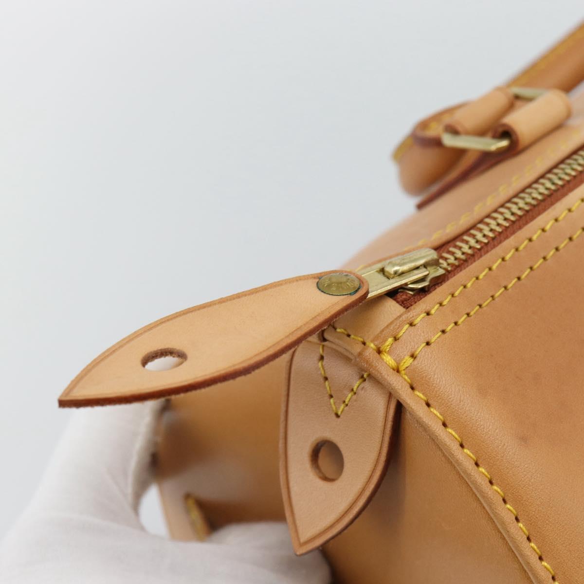 LOUIS VUITTON Nomad leather Speedy 30 Hand Bag Beige M85392 LV Auth 187464SAV
