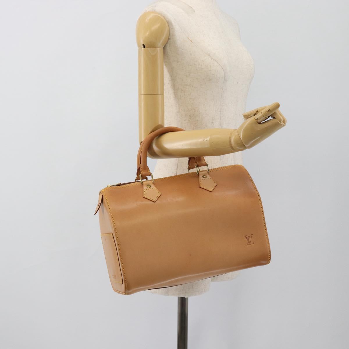 LOUIS VUITTON Nomad leather Speedy 30 Hand Bag Beige M85392 LV Auth 187464SAV