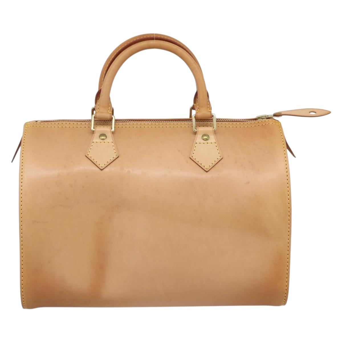 LOUIS VUITTON Nomad leather Speedy 30 Hand Bag Beige M85392 LV Auth 187464SAV