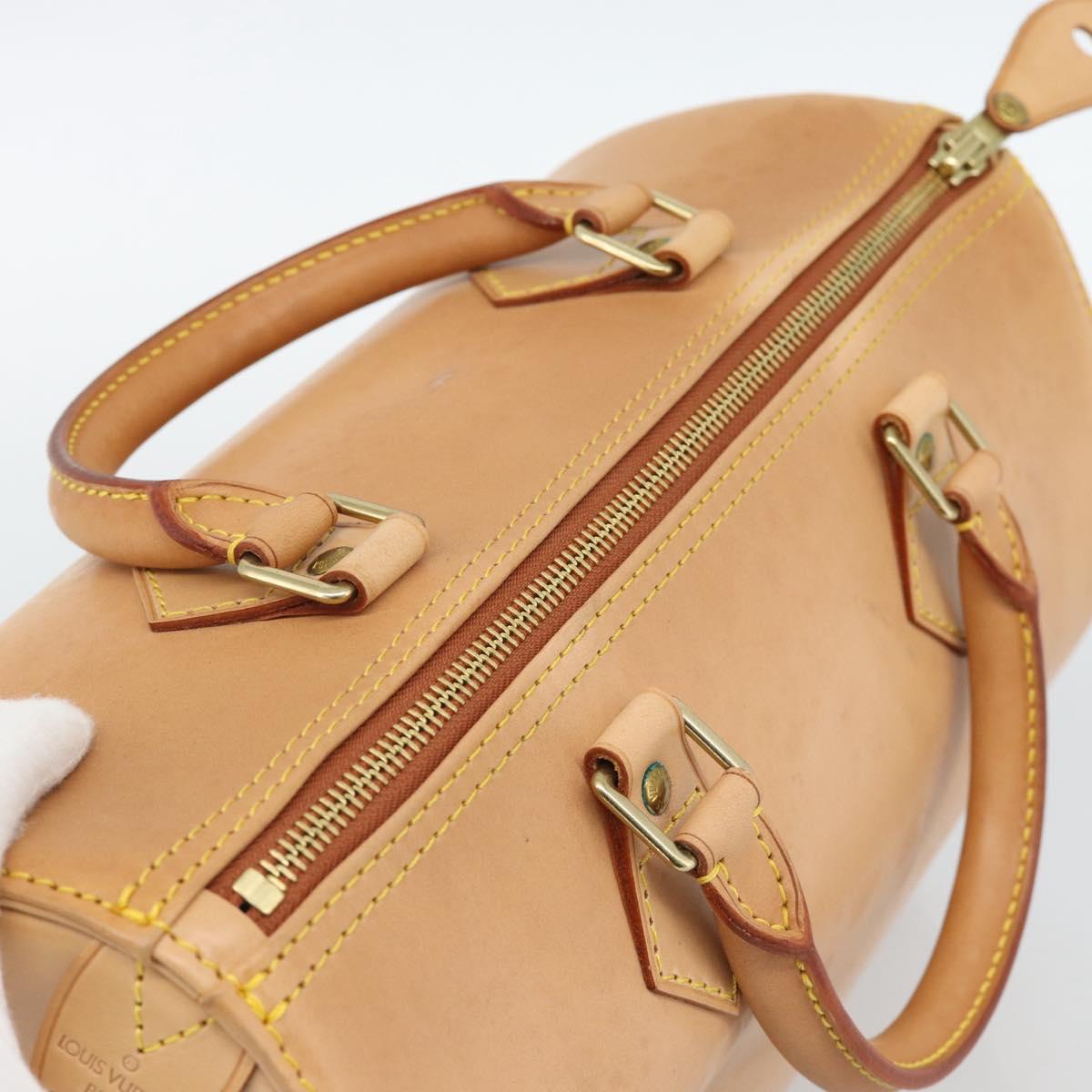 LOUIS VUITTON Nomad leather Speedy 30 Hand Bag Beige M85392 LV Auth 187464SAV