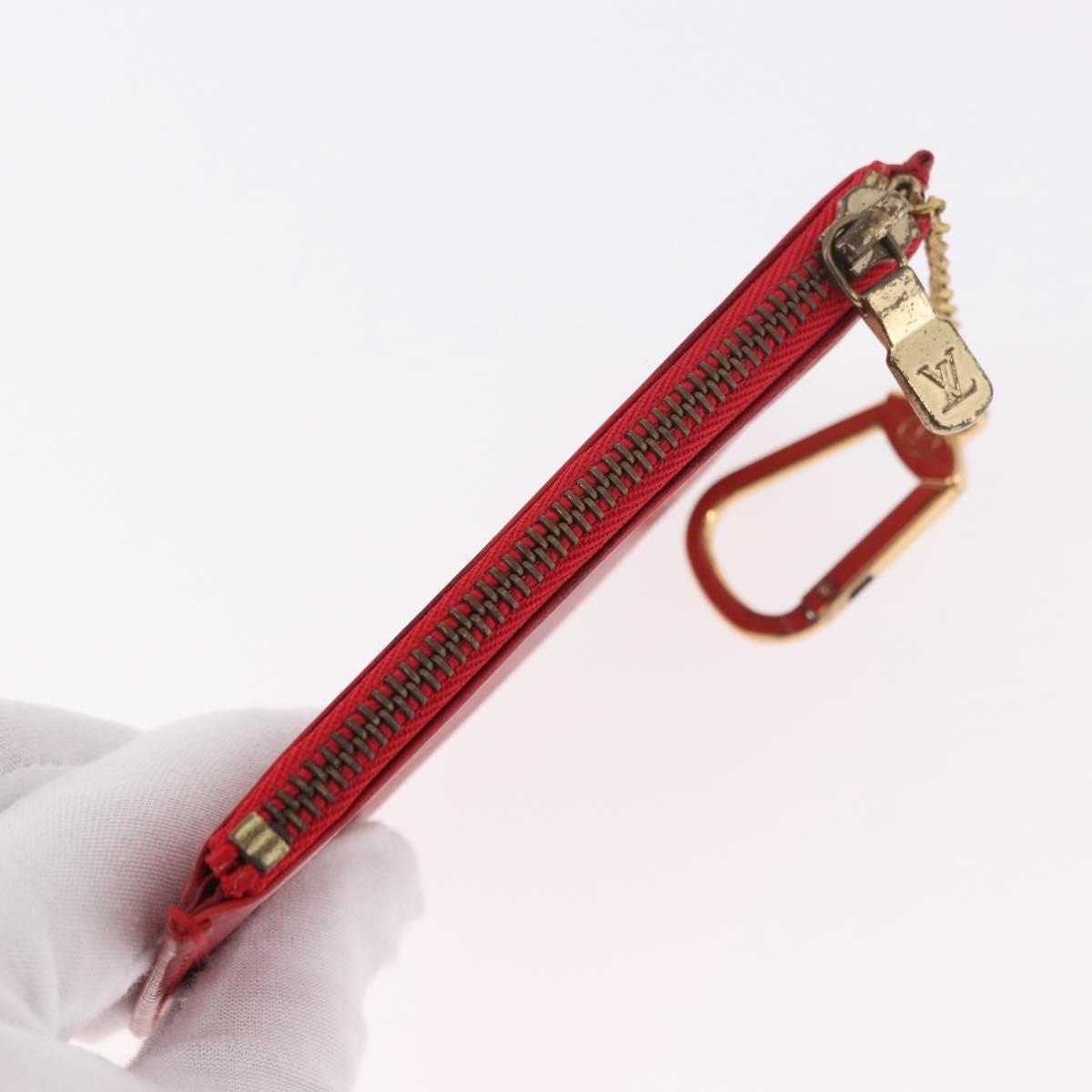 LOUIS VUITTON Epi Wallet 2 Set Red LV Auth 187468A