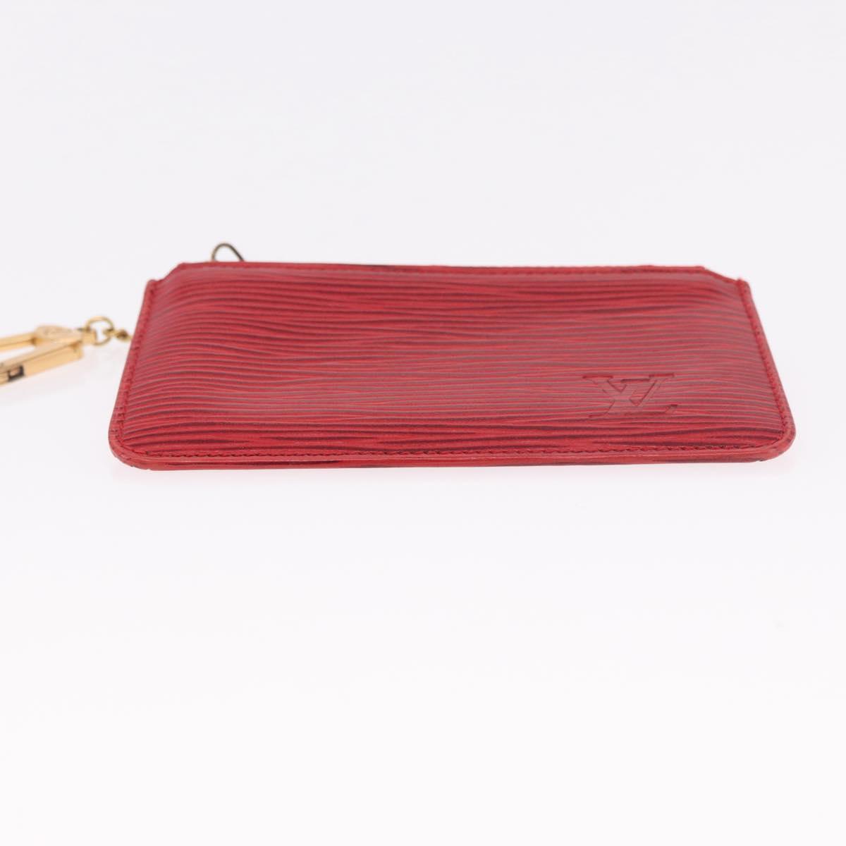 LOUIS VUITTON Epi Wallet 2 Set Red LV Auth 187468A
