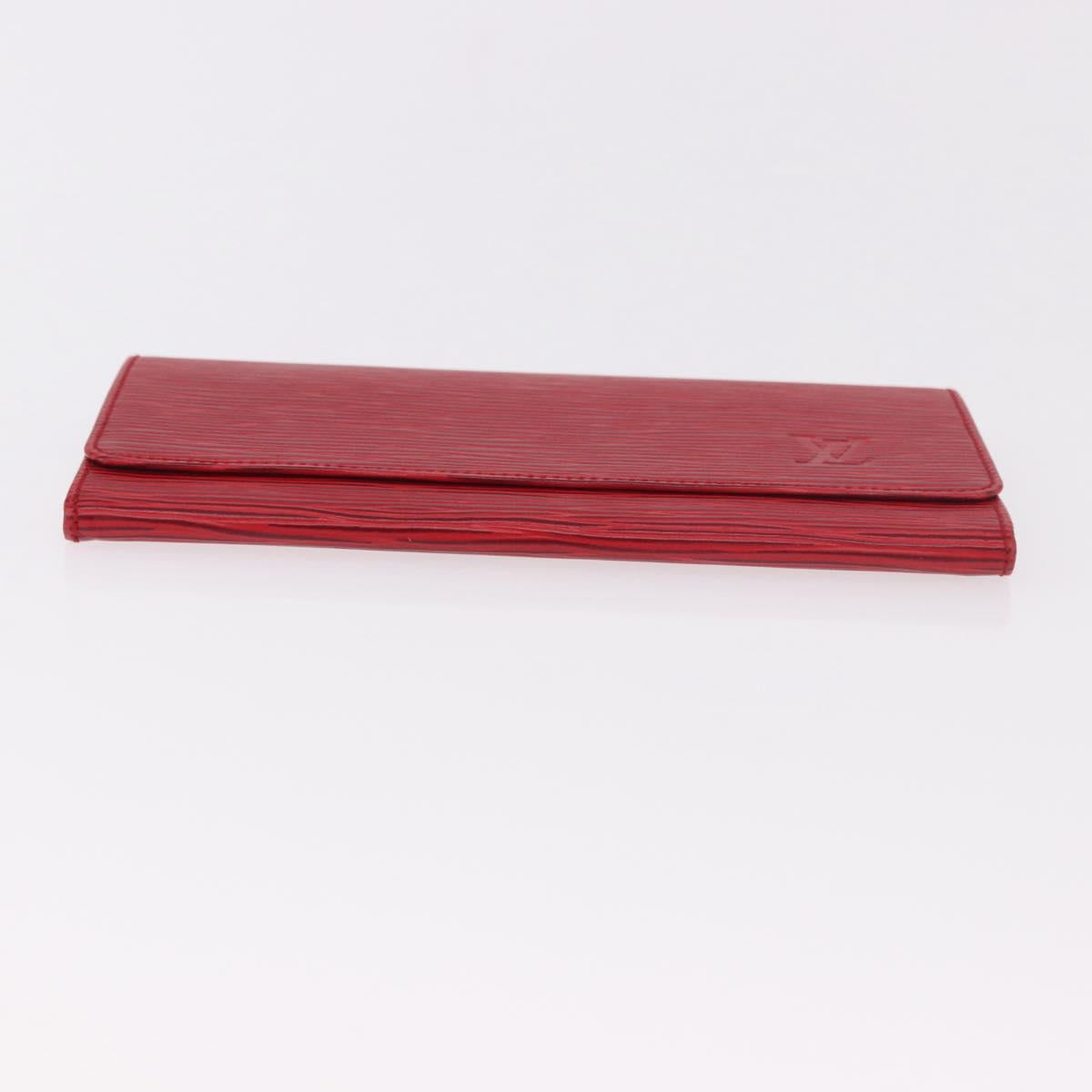 LOUIS VUITTON Epi Wallet 2 Set Red LV Auth 187468A