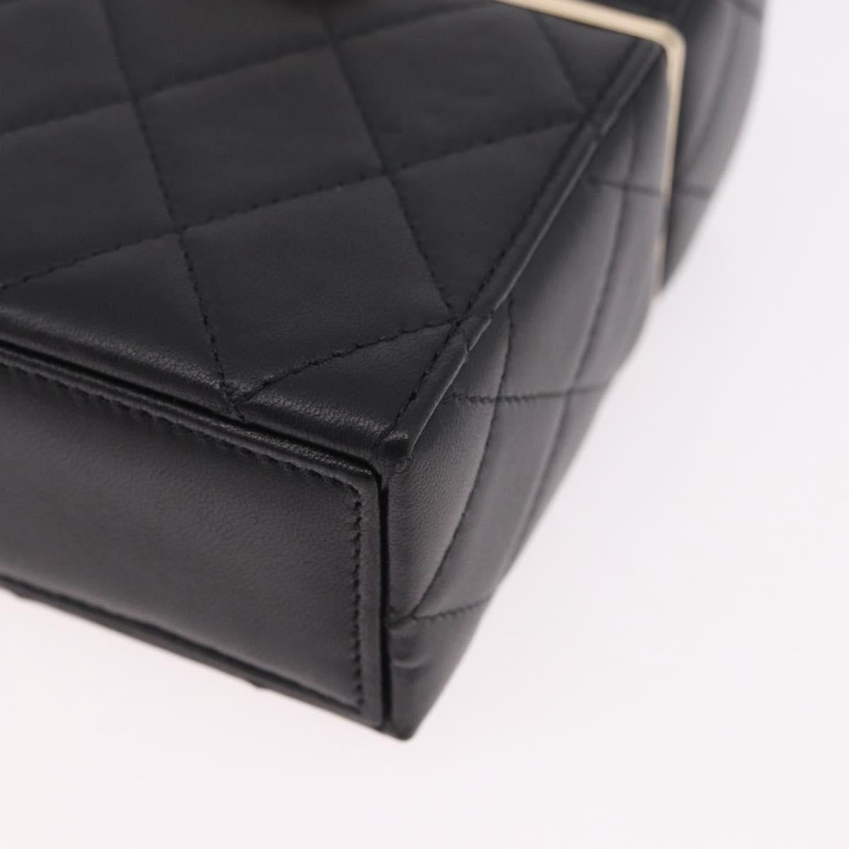 CHANEL Matelasse Chain Shoulder Bag Lamb Skin Black Gold CC Auth 187480SAM