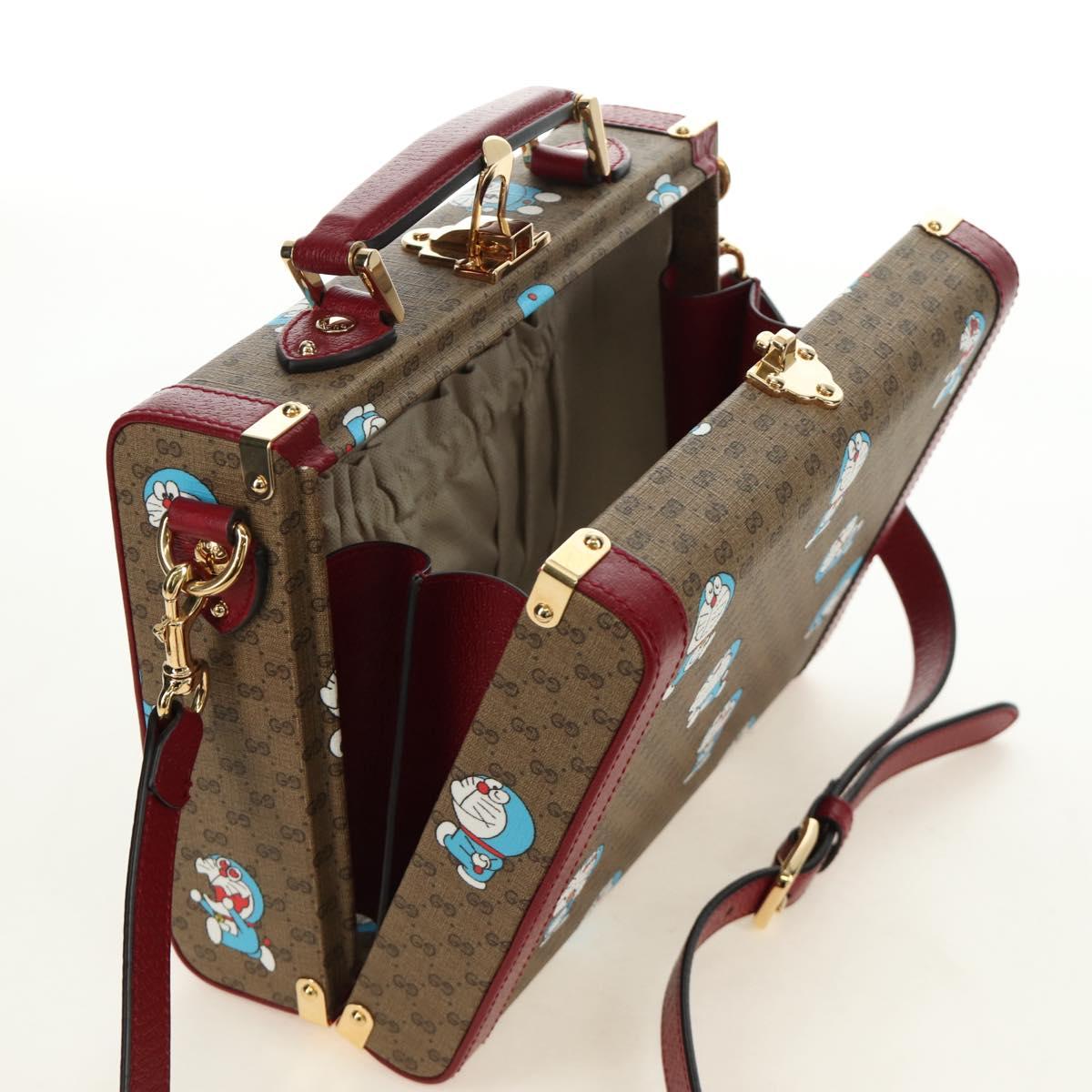 GUCCI Micro GG Supreme Doraemon Attaché Case PVC 2way Beige 633587 Auth 187481SM