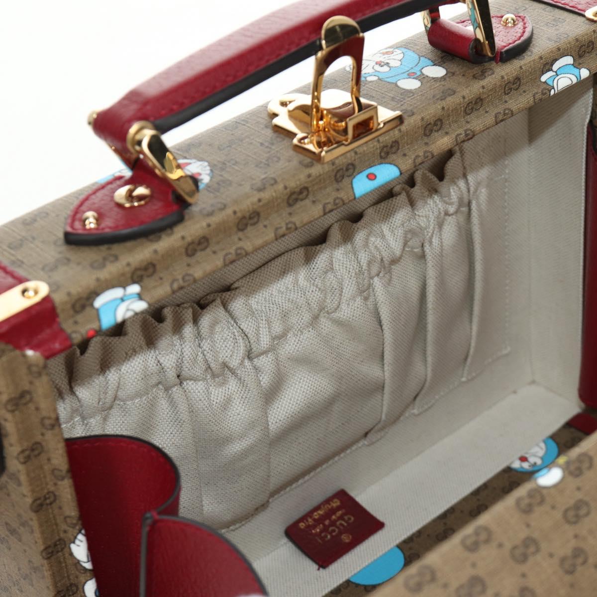 GUCCI Micro GG Supreme Doraemon Attaché Case PVC 2way Beige 633587 Auth 187481SM