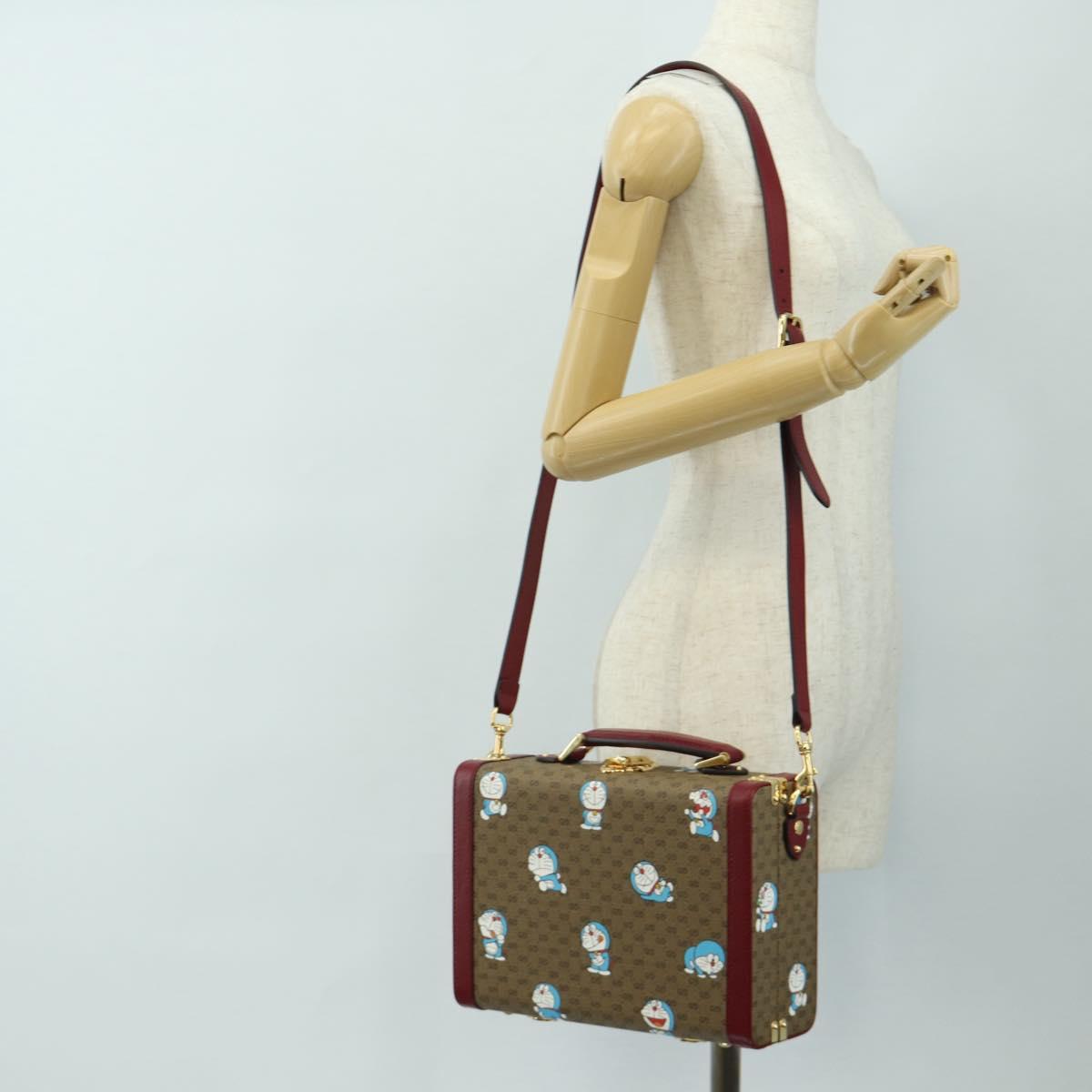 GUCCI Micro GG Supreme Doraemon Attaché Case PVC 2way Beige 633587 Auth 187481SM