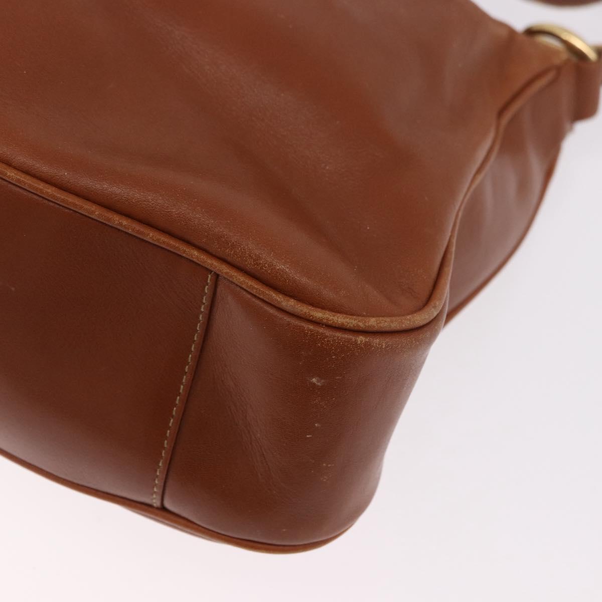 GUCCI Bamboo Shoulder Bag Leather 2way Brown Gold 001 0166 1638 Auth 187484